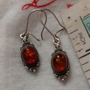 ❤️ Sterling silver  Amber earrings